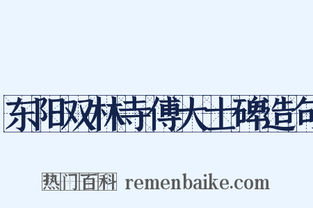 东阳双林寺傅大士碑造句是什么意思的图片